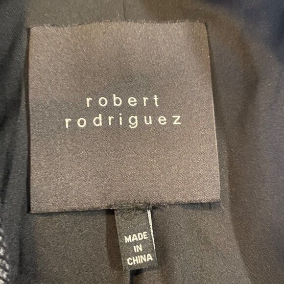 Robert Rodriguez women's grey collared button front cotton blend blazer - Picture 8 of 8